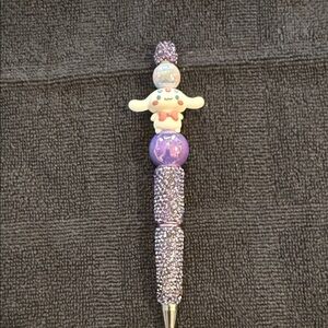Cute Purple Cinnamon Role Character Crystal Ballpoint Pen